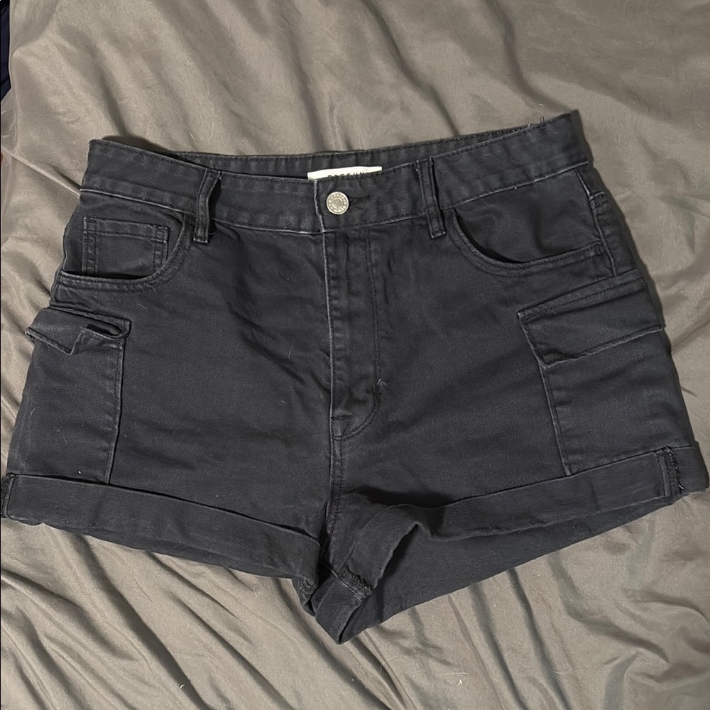 PacSun Black Jean Shorts High-Waisted Cuffed